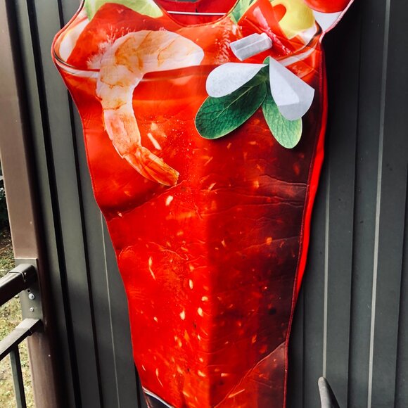 Bloody Mary Bloody Caesar Cocktail Drink Halloween Costume Unisex Adult One Size - Picture 2 of 8